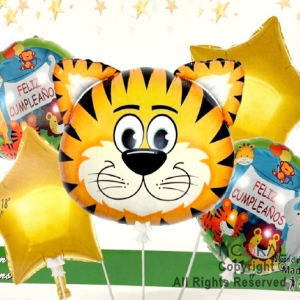 SET DE GLOBOS METALIZADO TIGRE 5 UNIDADES X 1